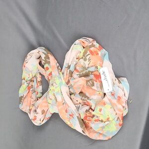 NWT- Charming Charlie Infinity Scarf - Coral/Foral Print